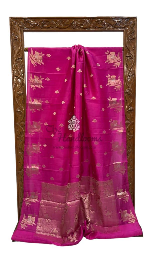 Banarasi PINK  Soft Row mango Silk Saree Latest Trending Pattu Border Design1 😻
