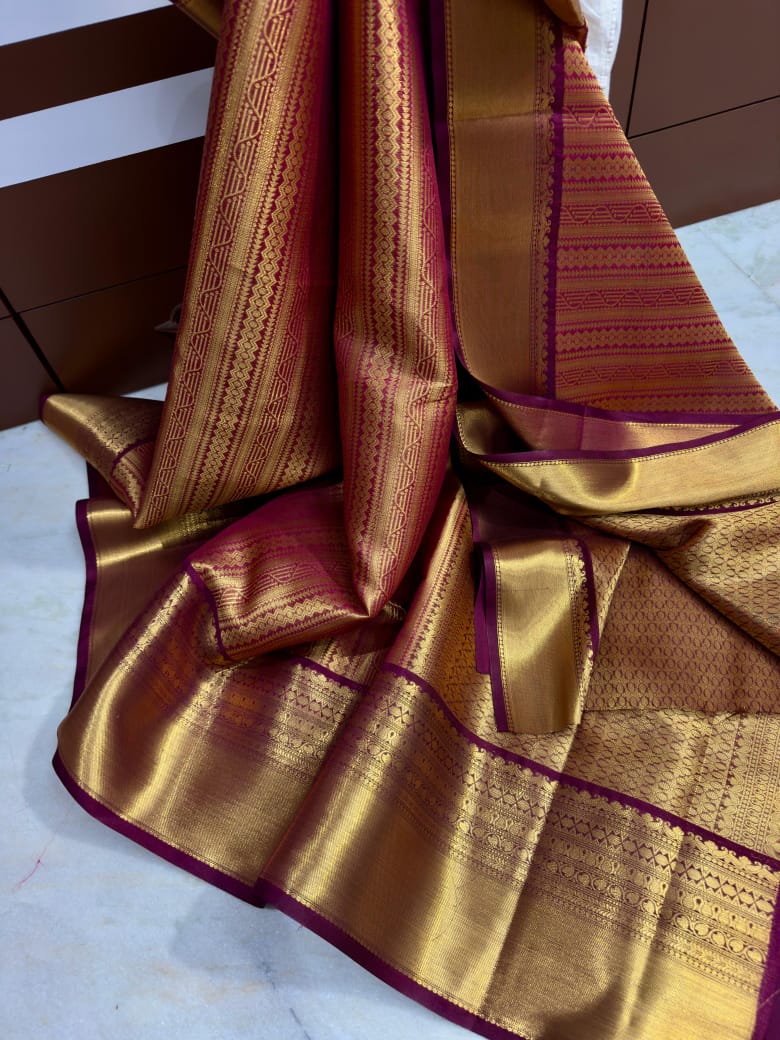 Banarasi Red Soft Silk Saree Fancy all kanchipuram contrast border 2 😻