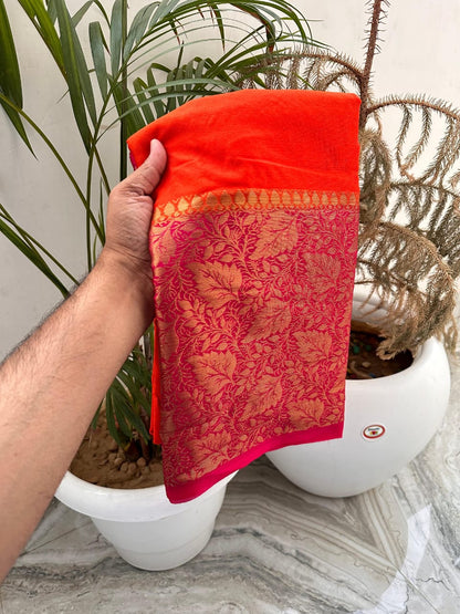 Latest Banarasi Warm Soft Silk Saree – Contrast Collection