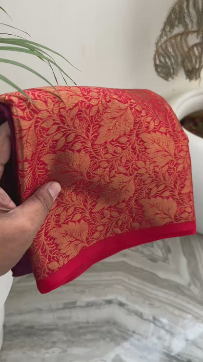 Latest Banarasi Warm Soft Silk Saree – Contrast Collection